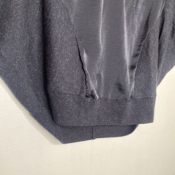 AllSaints Merino Wool Black/Grey V Neck Sweater Blouse Size XS - Picture 4 of 11